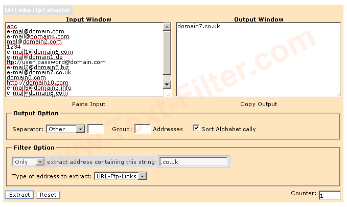 Extract the Domain from an Email Address, Get domain from email address. Only extract Domain containing specific - Certain string: