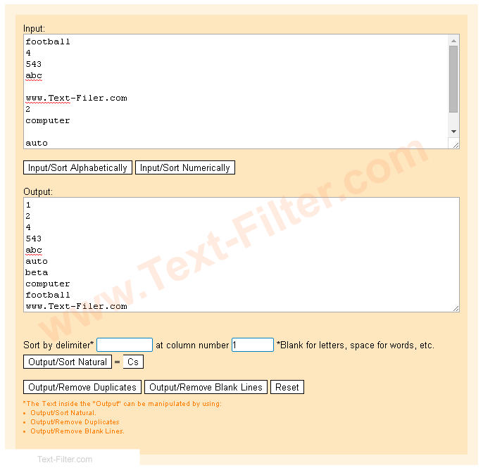 Sort a list Alphabetically,Numerically,Natural.