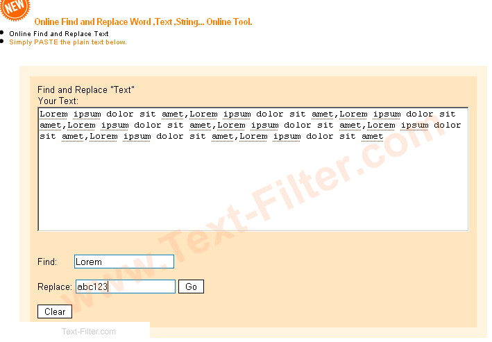 Find and Replace Text - Online