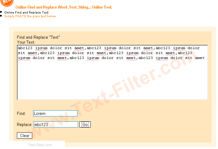 Find and Replace Text - Online